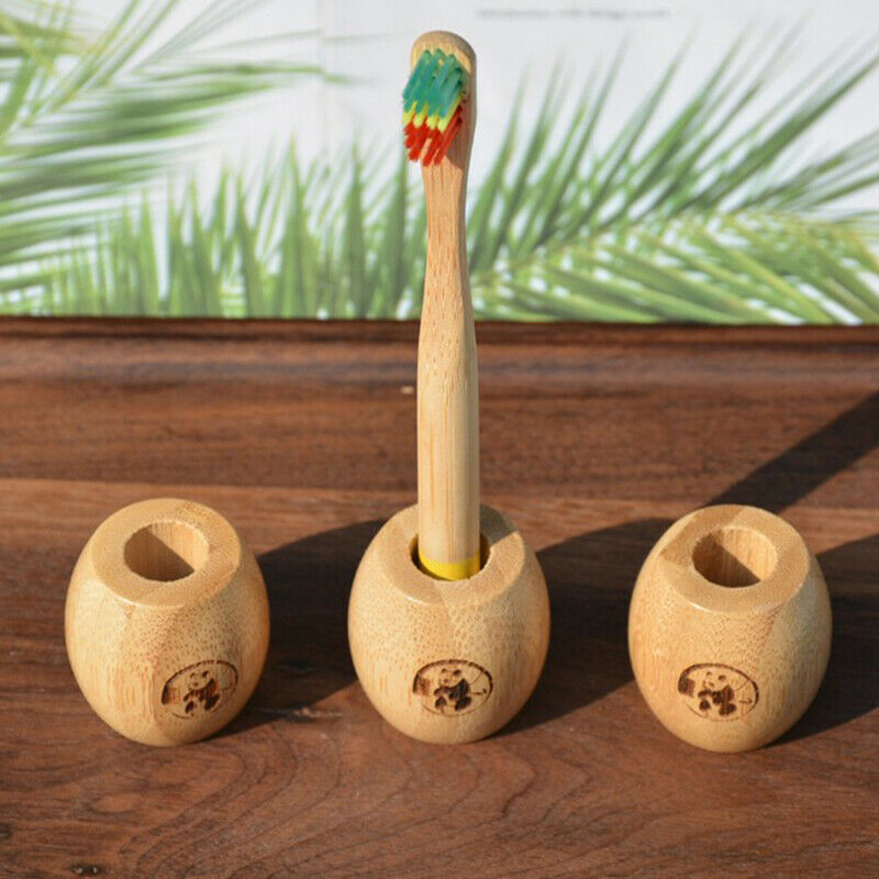 Bamboo Toothbrush Holder Wooden Toothbrush Bathroom Stands Toothbrush Too.l8