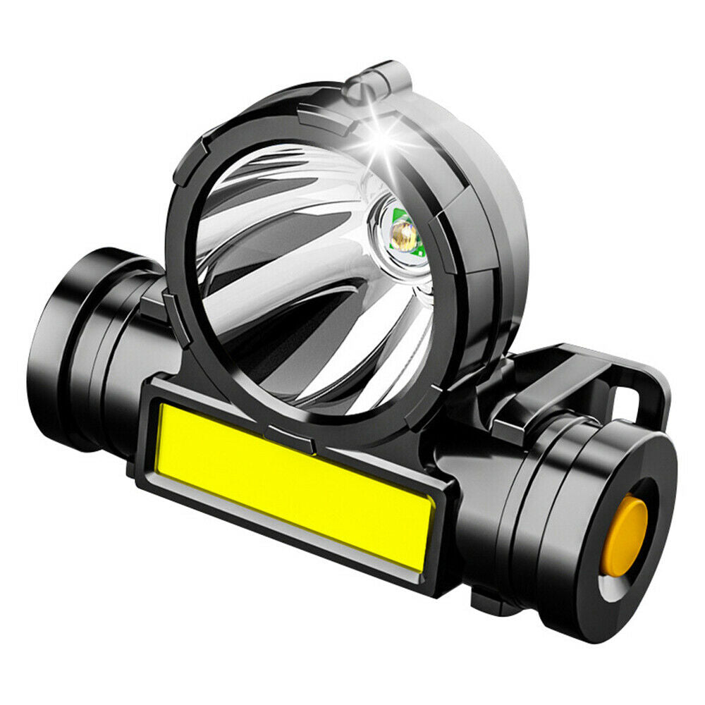 COB+LED Head Band Light Flashlight Headlamp Torch Lamp Waterproof Headlight NEW