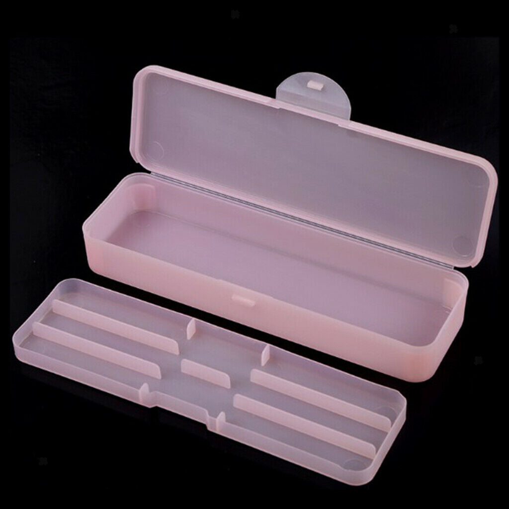 Two Layer Storage Box Nail File Dotting Drawing Brush Container Case Pink