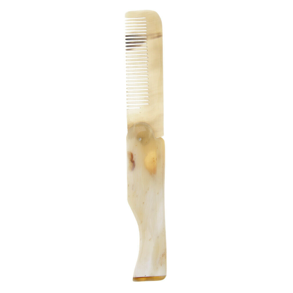 Unique Natural Horn Fine Tooth Massage Combs Folding Pocket Travel Hairbrush