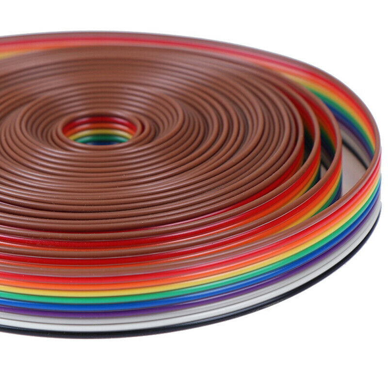 5 meters/lot Ribbon Cable 10 WAY Flat Cable Color Rainbow Ribbon Cable W jvABDD
