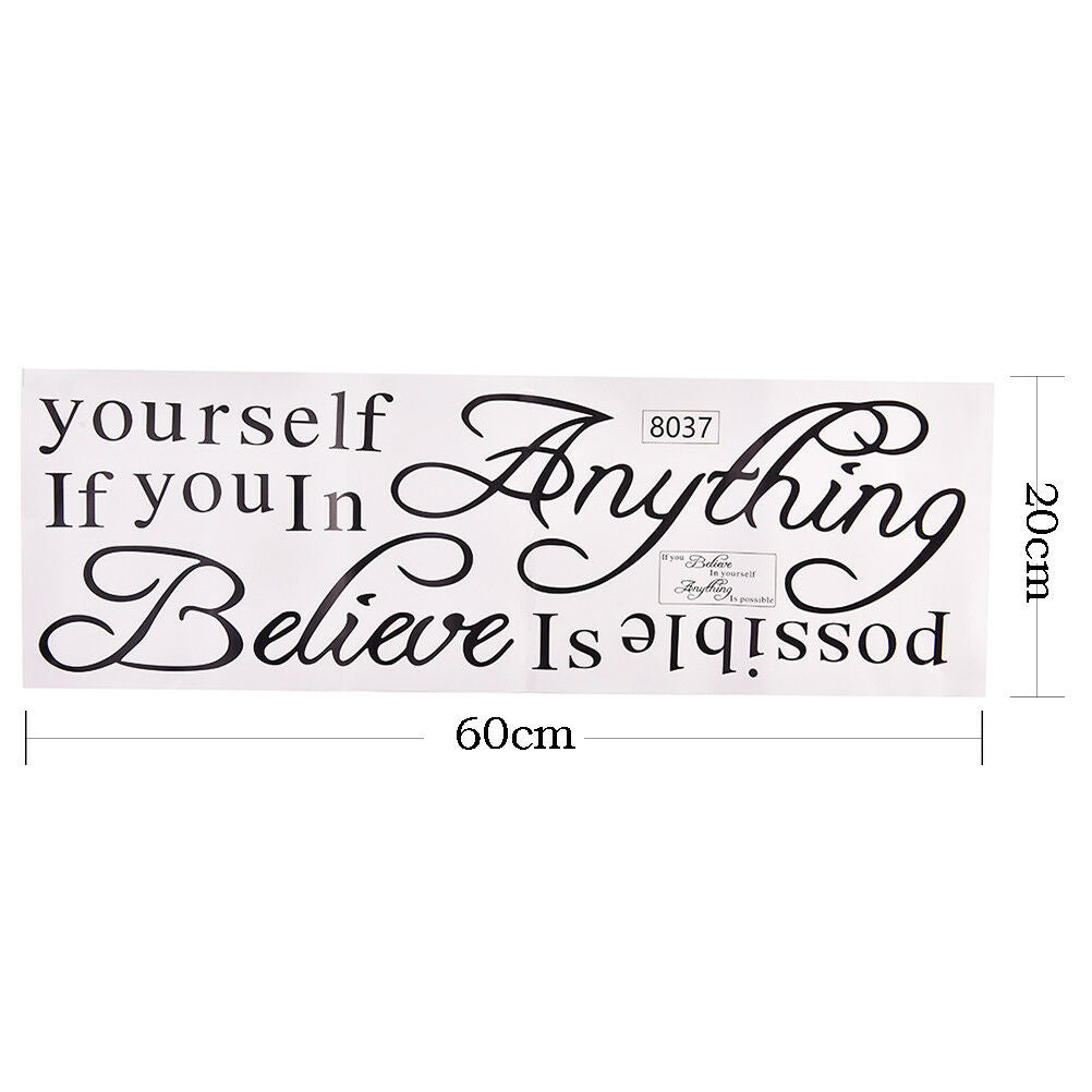 if you believe in yourself inspirational quotes wall decals decorative stickN SJ