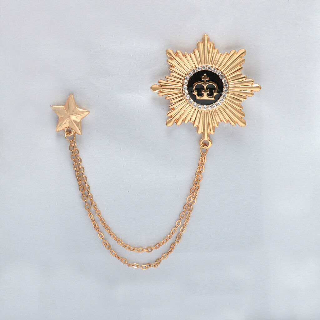 Women girls double star design neck lace brooch chain jewelry