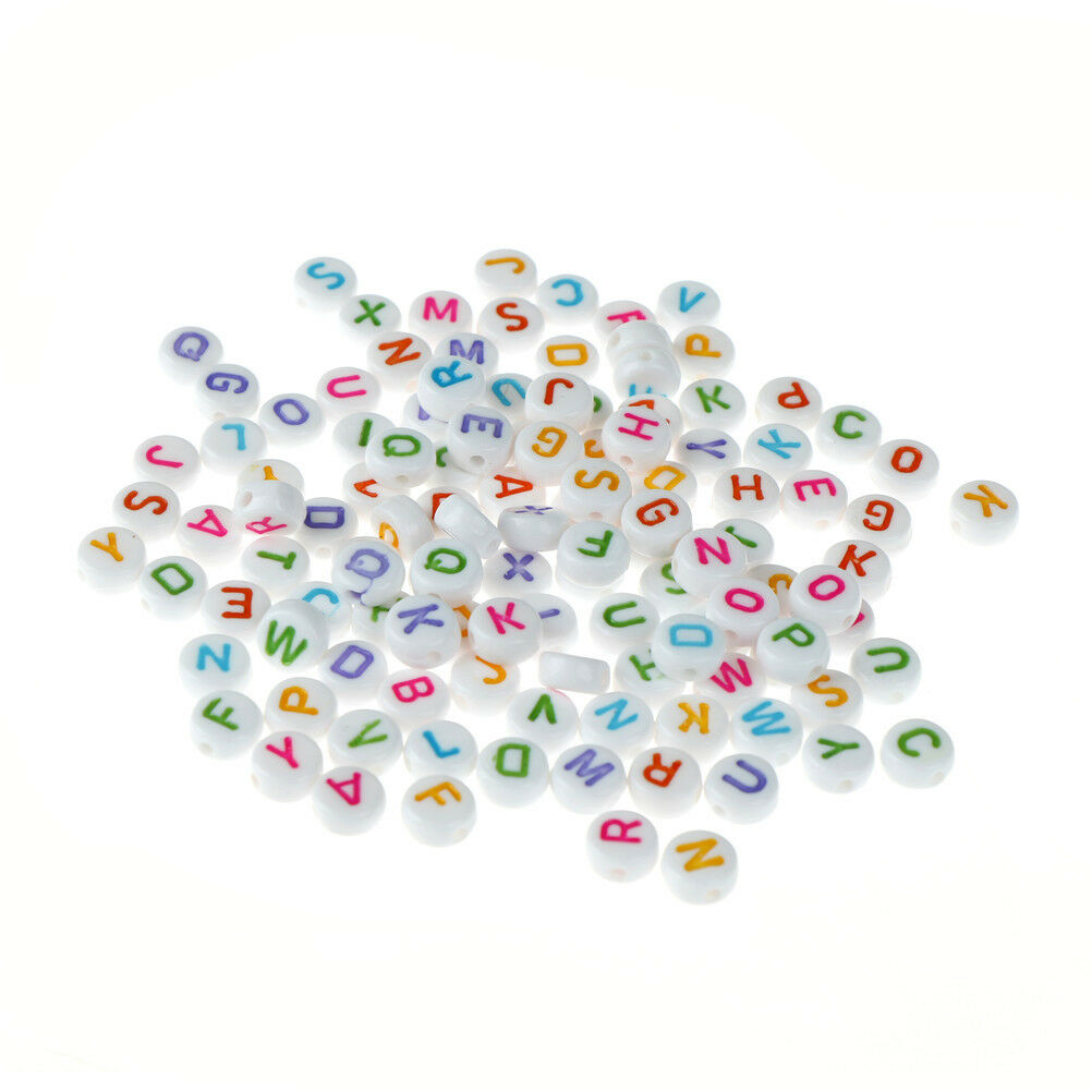 100pcs Colorful English Letters Alphabet Acrylic Beads For DIY Jewelry Ma.l8