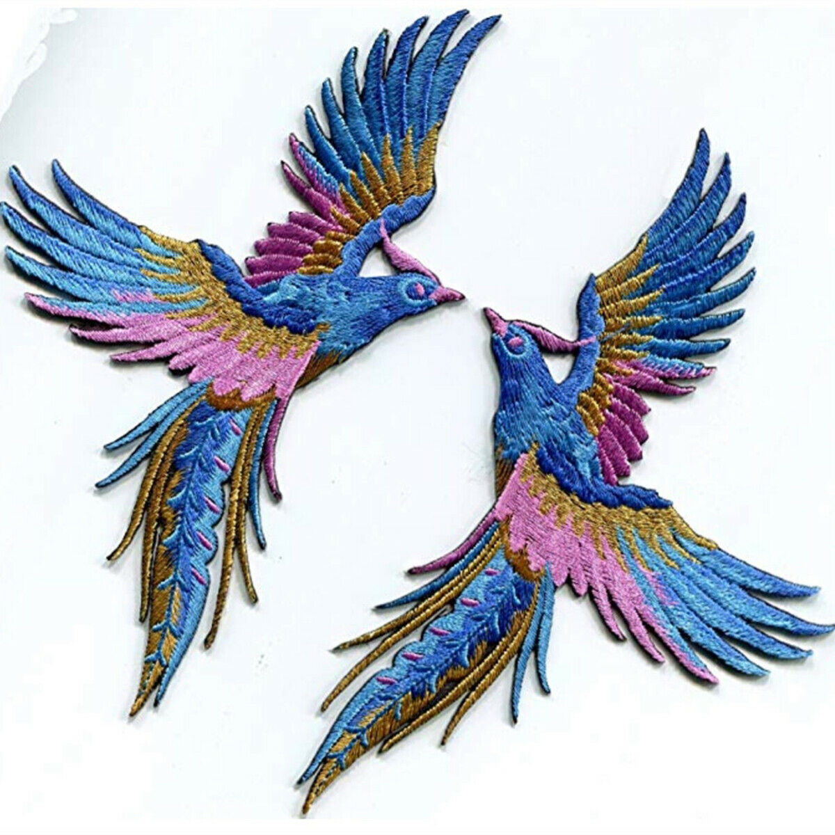 Phenix Birds Pair Embroidered Appliques Iron Patches Jacket Jeans Applique Craft