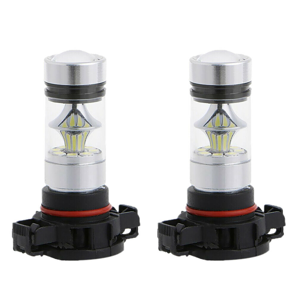 2X H16 6000K 100W High Power LED Projector Foglight Bulbs Lamps HID White