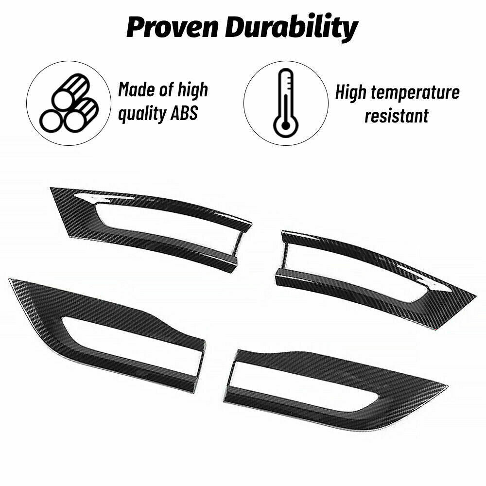 4pcs Gloss Black Tail Light Cover Trim Bezel Kit for Jeep Grand Cherokee 2014+