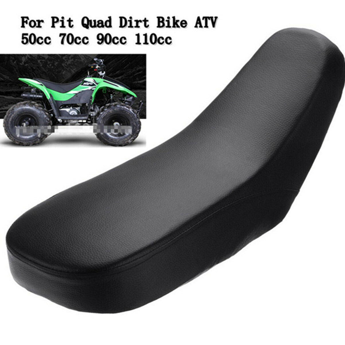 Black ATV Foam Seat For 50cc 110cc Racing Style Quad Dirt Bike ATV 4-Wheeler
