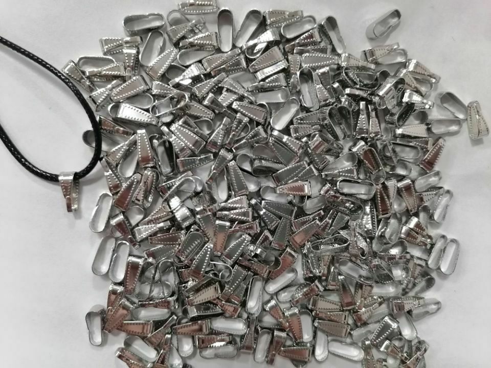 200Pcs Stainless Steel Jewelry Making Pendant Connector Clasp Pinch Bails HH7010