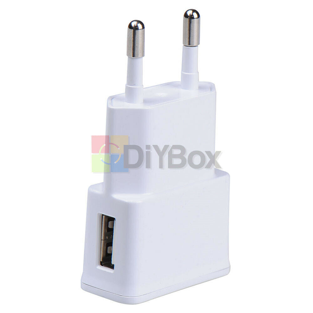White USB EU Plug 5V 2A Wall Charger 1 Port Charging Travel Power Adapter