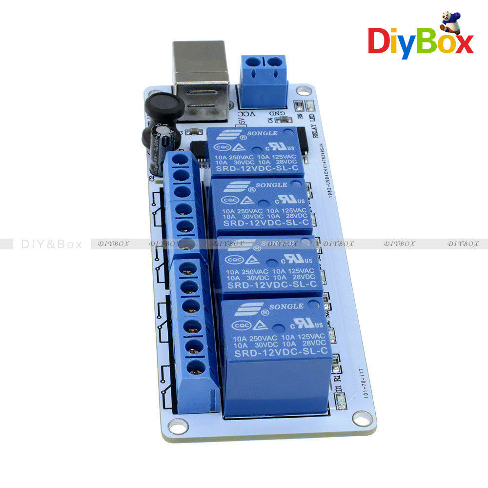 5V USB Relay Automation 4 channal Computer Control For Arduino PIC DSP AVR