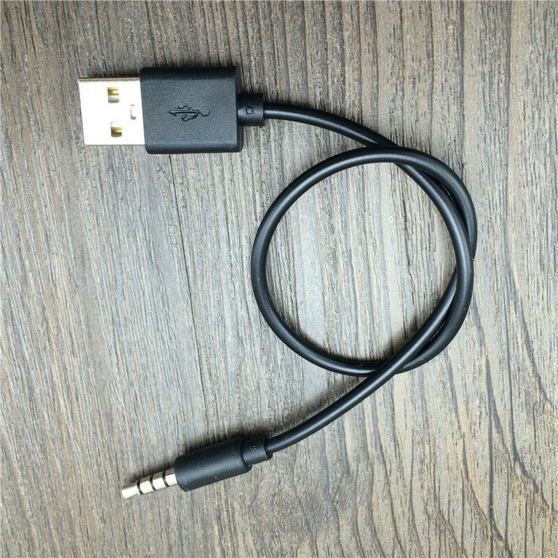 3.5mm AUX Audio To USB 2.0 Male Charger Cable Adapter Headphone Cord For Car MP3
