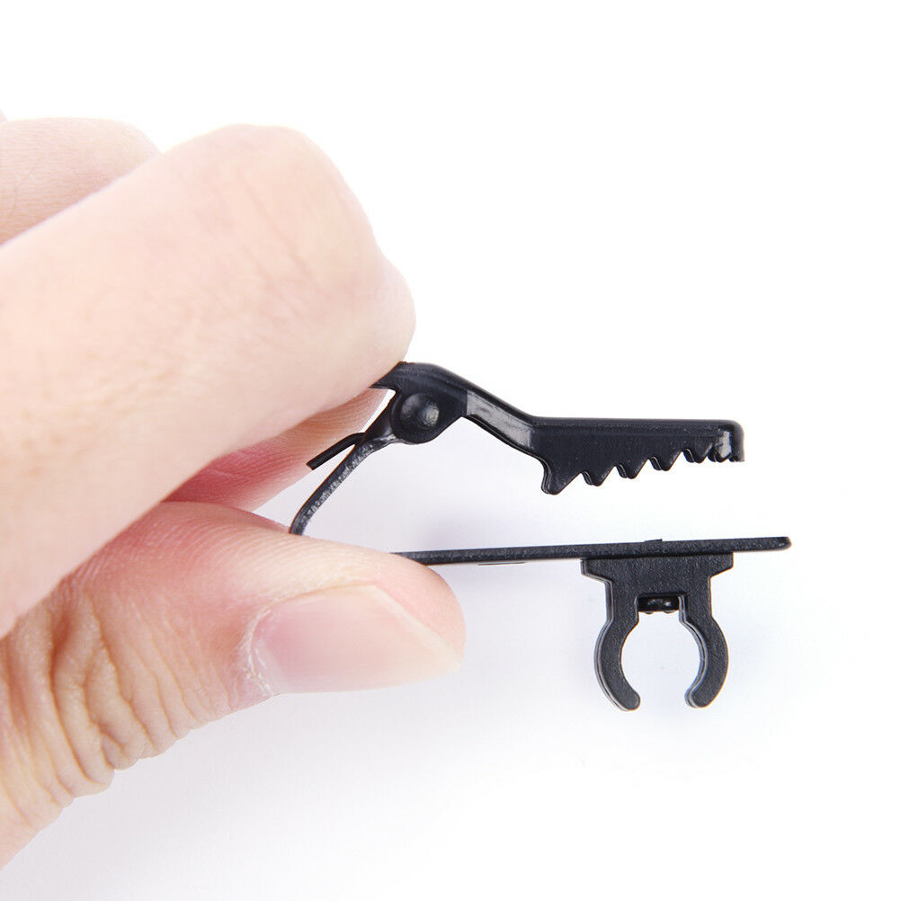 2PCS Microphone Lapel Tie Clip for Lapel Lavalier Mic Black BDAU