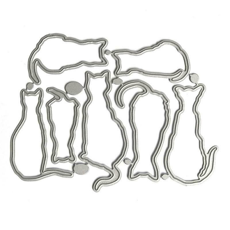 Cats Metal Cutting Dies Stencil Scrapbooking DIY Album Stamp Paper Card Mold