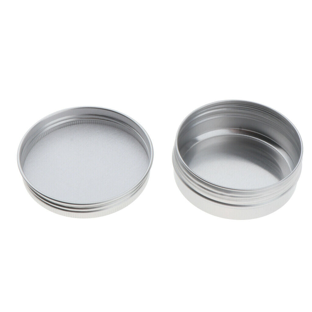 10x Empty Aluminum Tins Lip Balm Storage Jars Salves Containers Cans Case