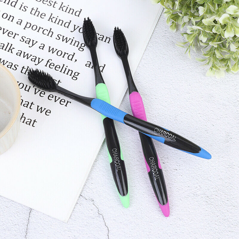 4Pcs/Pack Bamboo Toothbrush Charcoal Toothbrush of Dental Oral Care Soft .l8