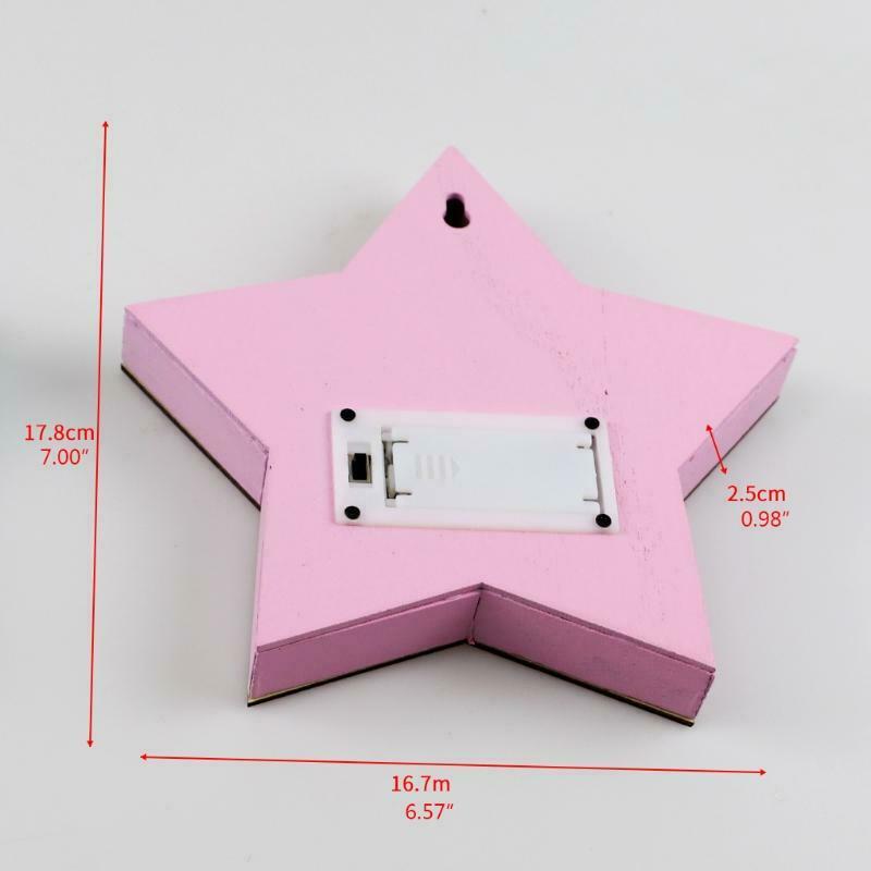 Team Girl Sign Wooden LED Light Star Shape Ornament for Baby Shower Decoration