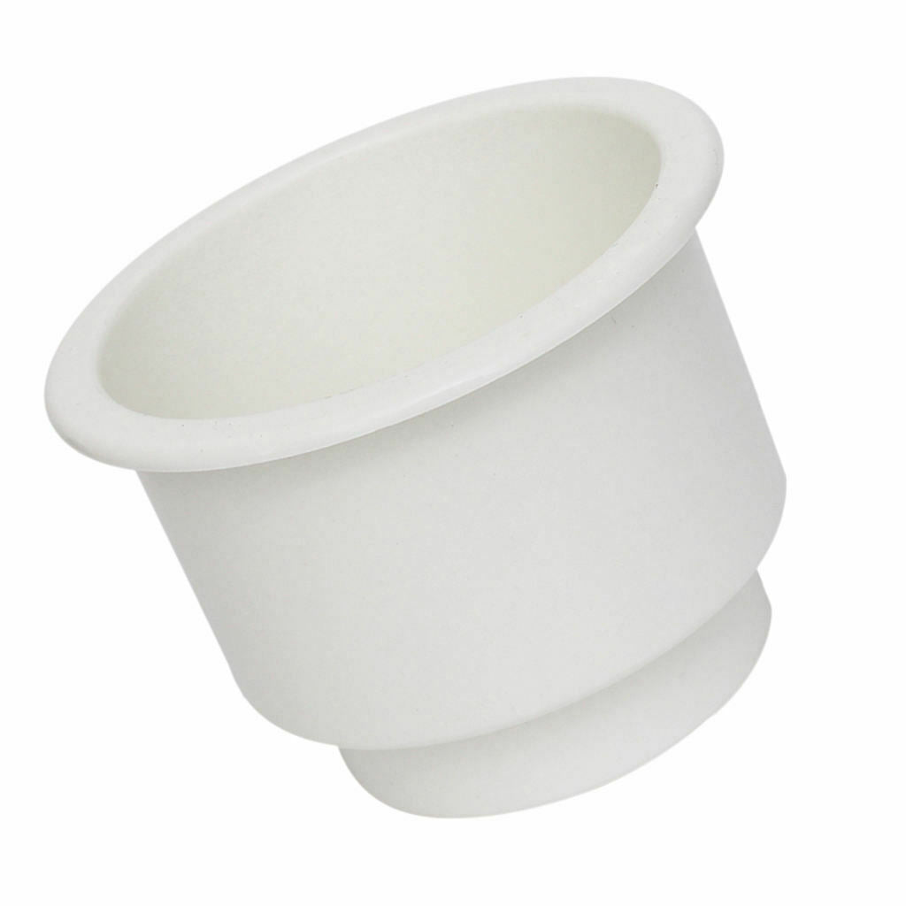 10X (White) No Holes Recessed Cup Drink Holder for Marine Boat Car Auto RV