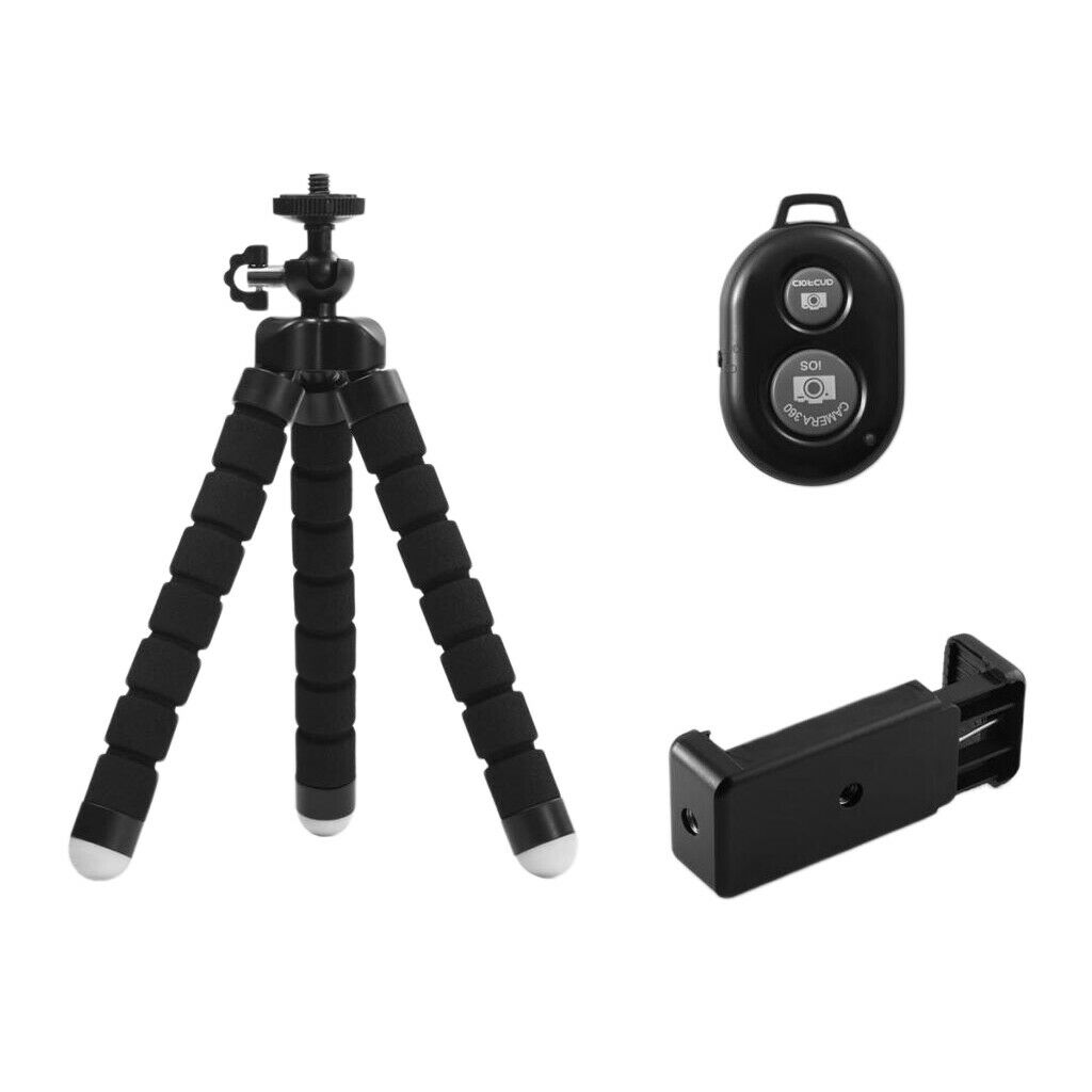 Portable Adjustable Sponge Tripod Phone Camera Stand Holder with Remote