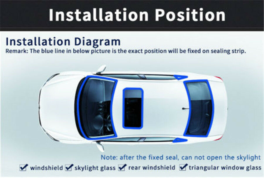 3 Meters Car Auto Front Rear Windshield Sunroof Triangular Window Sealing Strips