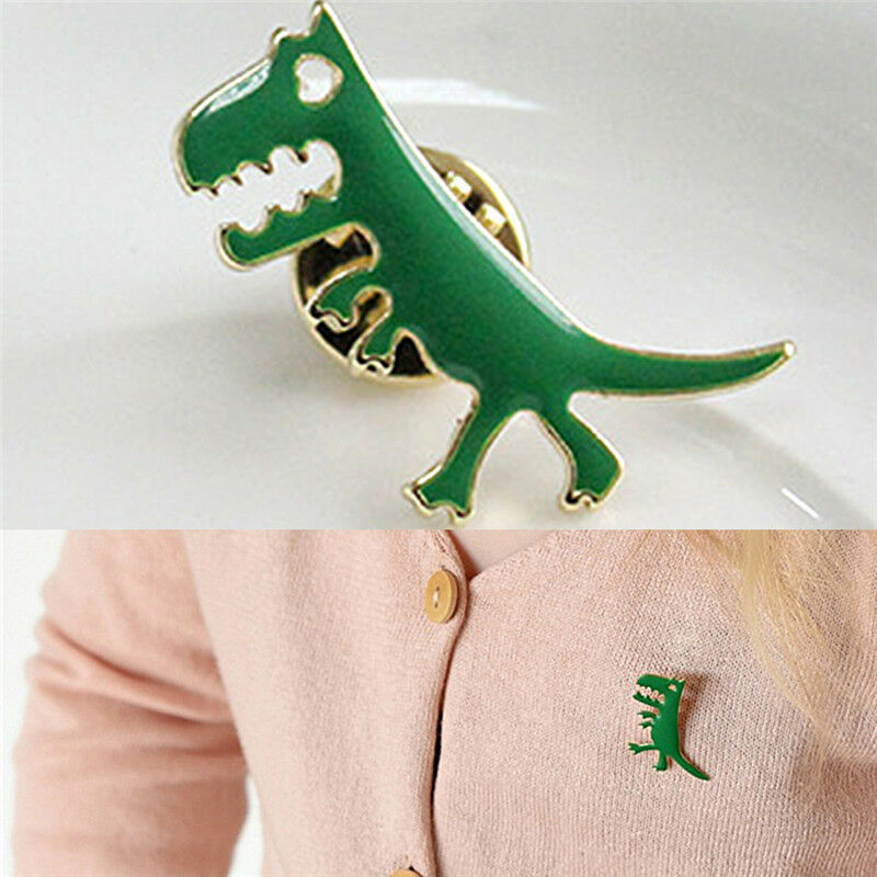Green Dinosaur Badge Lapel Pin Brooch For Bag Backpack Accessories Kids Gi.l8