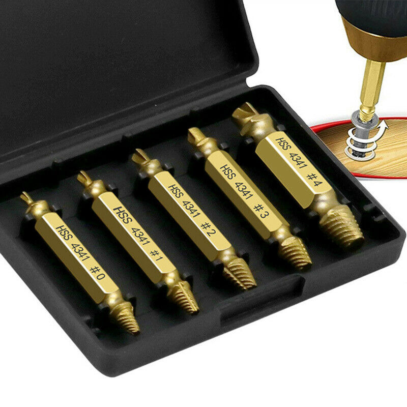 Screw Extractor Speed Out Drill Bits Set Broken Bolt Remover Tool 5Pcs/Set