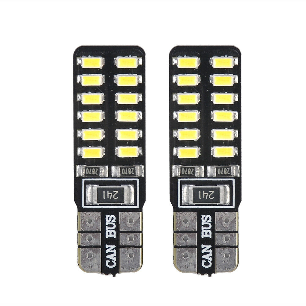 Universal 2X T10 168 194 W5W 3014 24SMD LED Canbus No Error Car Side Wedge Light