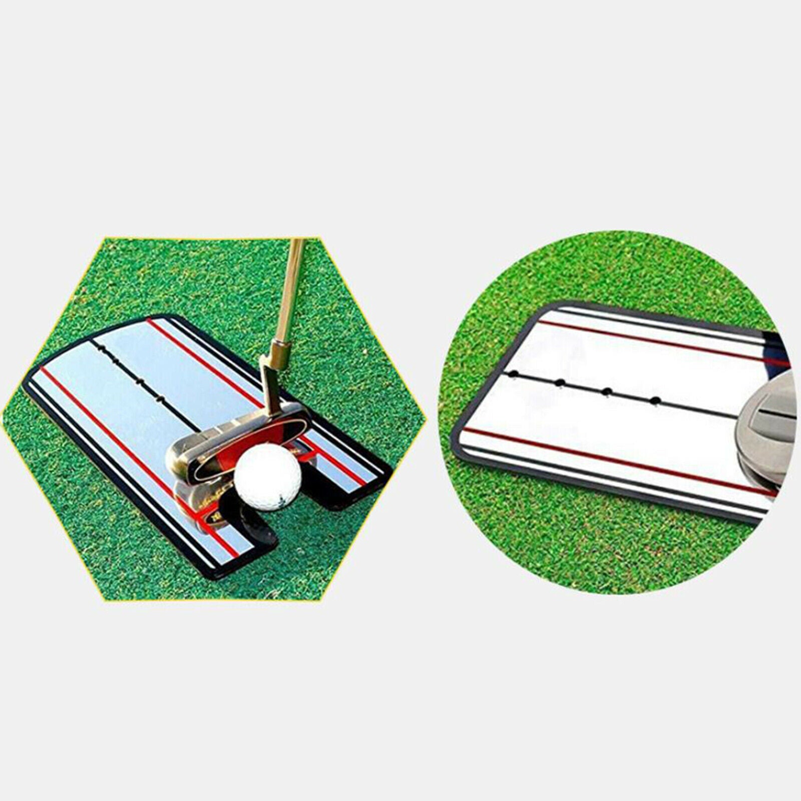 Golf Put Alignment Mirror Portable Swing Practice Workout