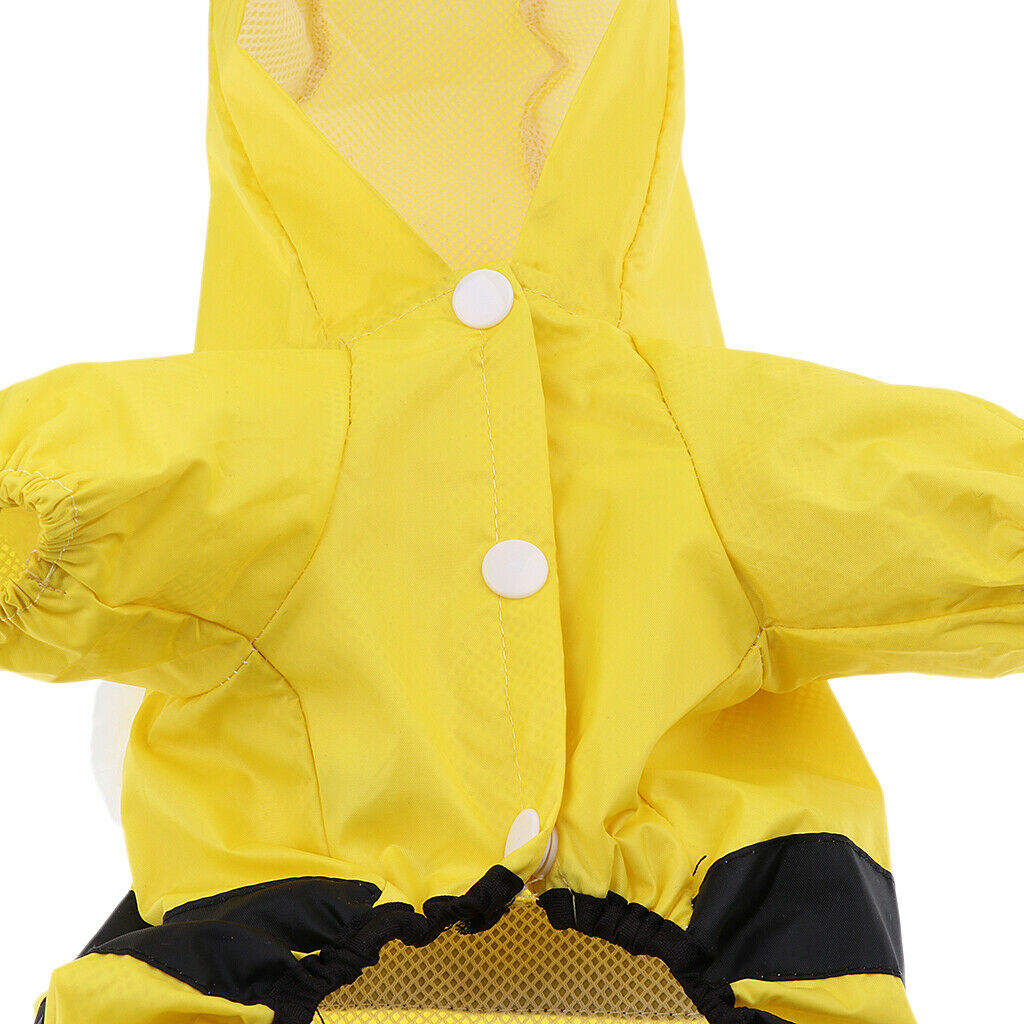 Bright Yellow Small & Middle Dog Raincoat Pet Rain Poncho Dog Pet Rainwear S