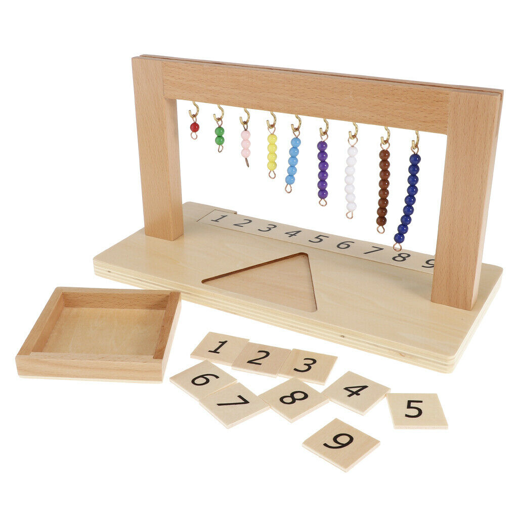 Math Learning Game Bank Game 1-9 Numbers Beads And Number Cards Set