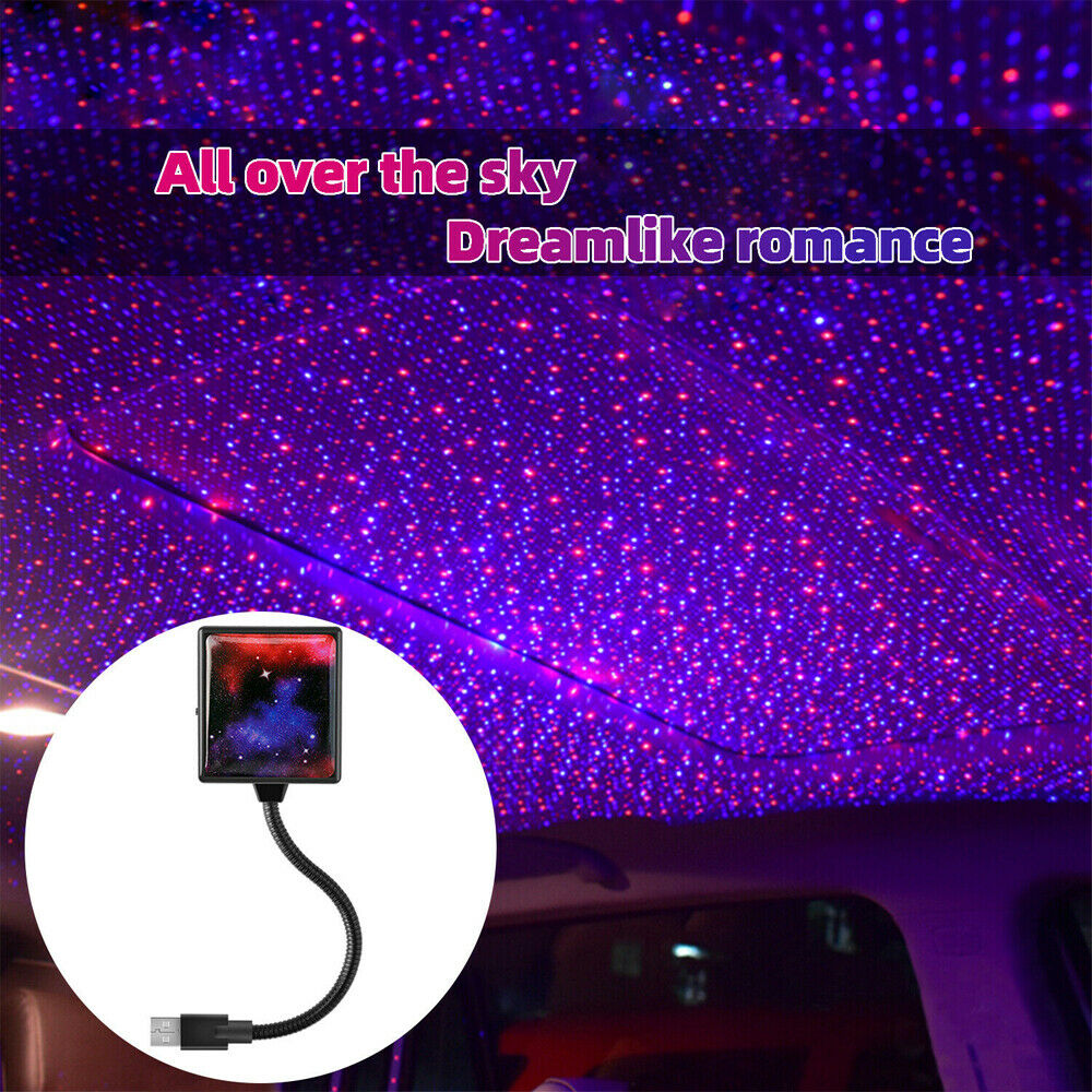 USB Car Interior Roof Atmosphere Starrry Sky LED Lamp Projector Star Night Light