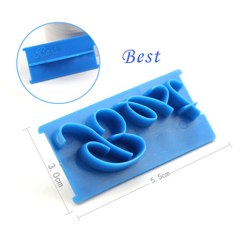 6pcs Cake Baking Molds Alphabet Letter Words Cookie Press Stamp Embosser Cutter