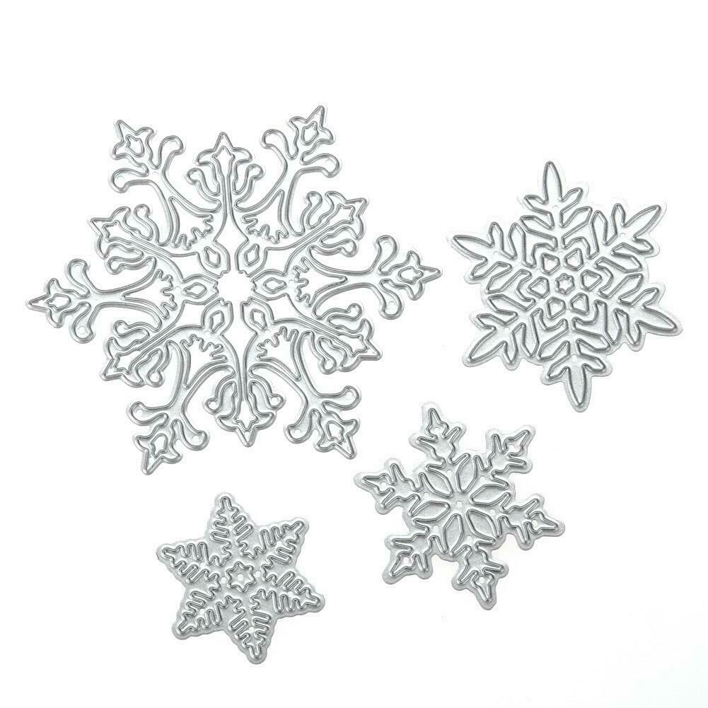 4pcs Christmas Snowflake Scrapbooking Album Paper Card Diary Hand Craft A#S