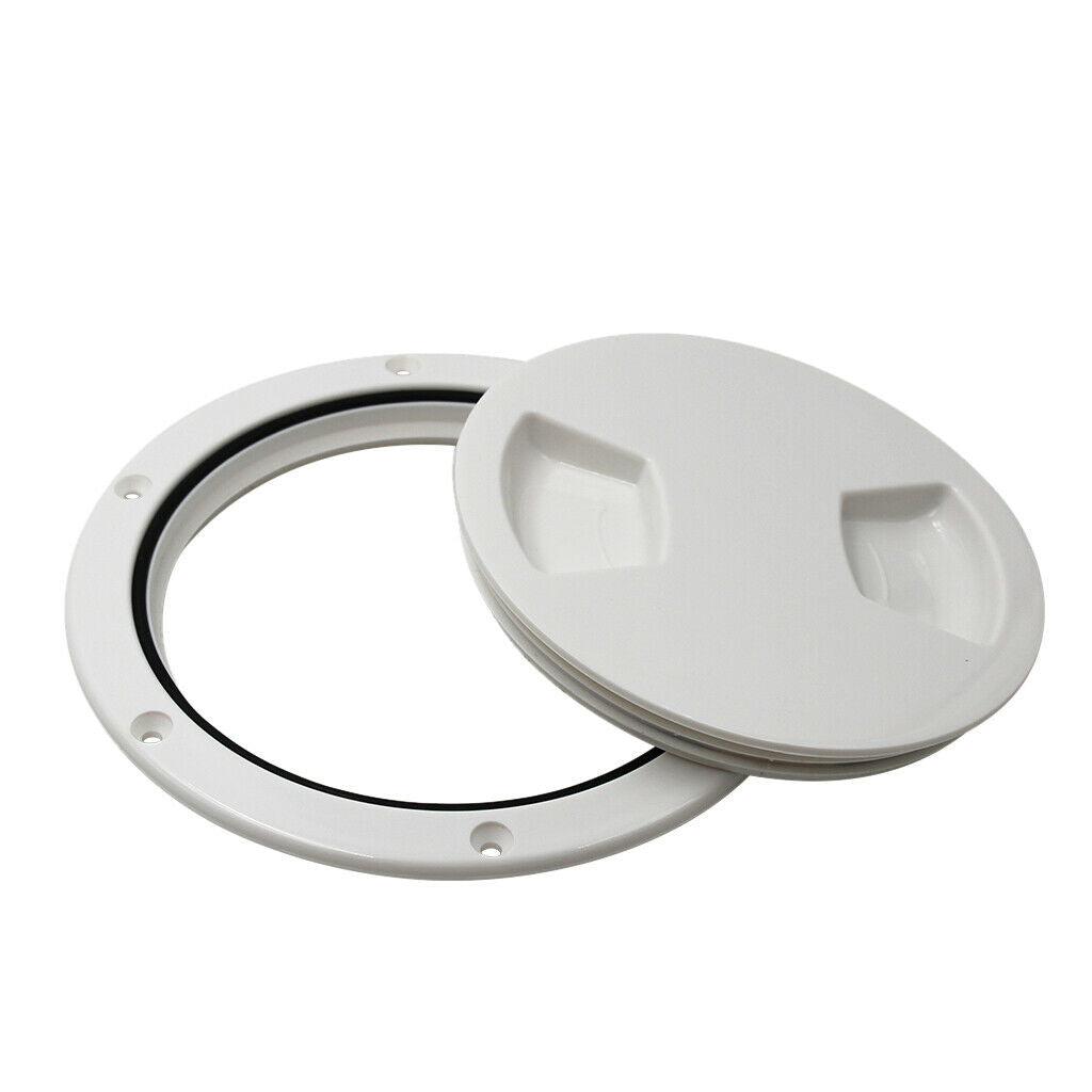 White ABS Plastic Durable 5" Boat Marine Round Deck Plate Lid Non-Slip