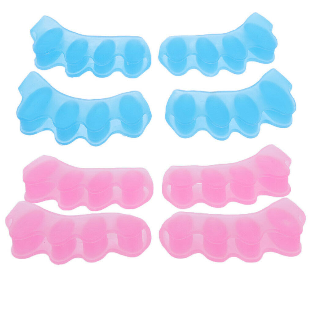 4Pairs Elastic Comfort Silicone Gel Toe Hallux Valgus Separator Straightener