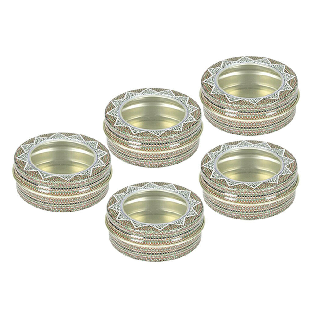 Multi-Use Empty Storage Tin Container, 5 Pack Aluminum Tin Jar with Screw Lid