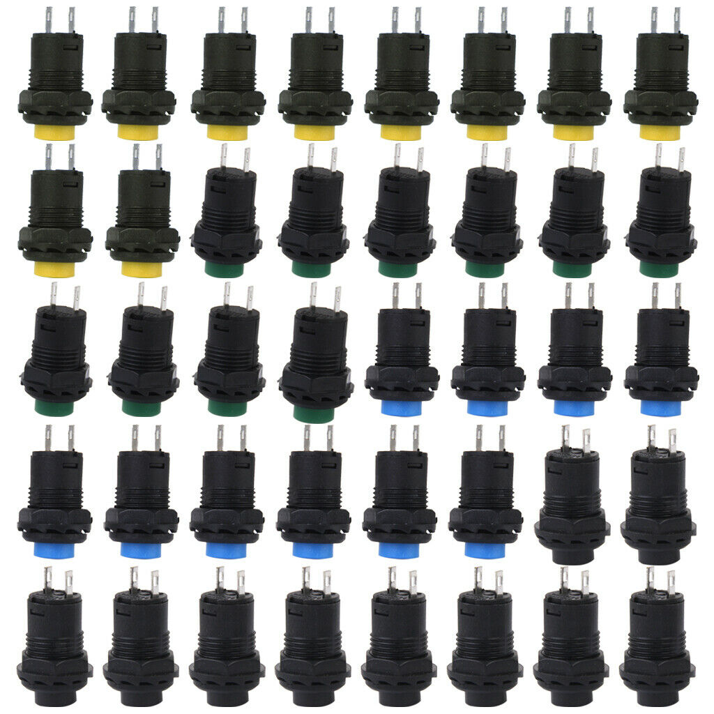40Pieces 12V On/Off Latching Push Button Switch Locking for Car Dashboard Boat