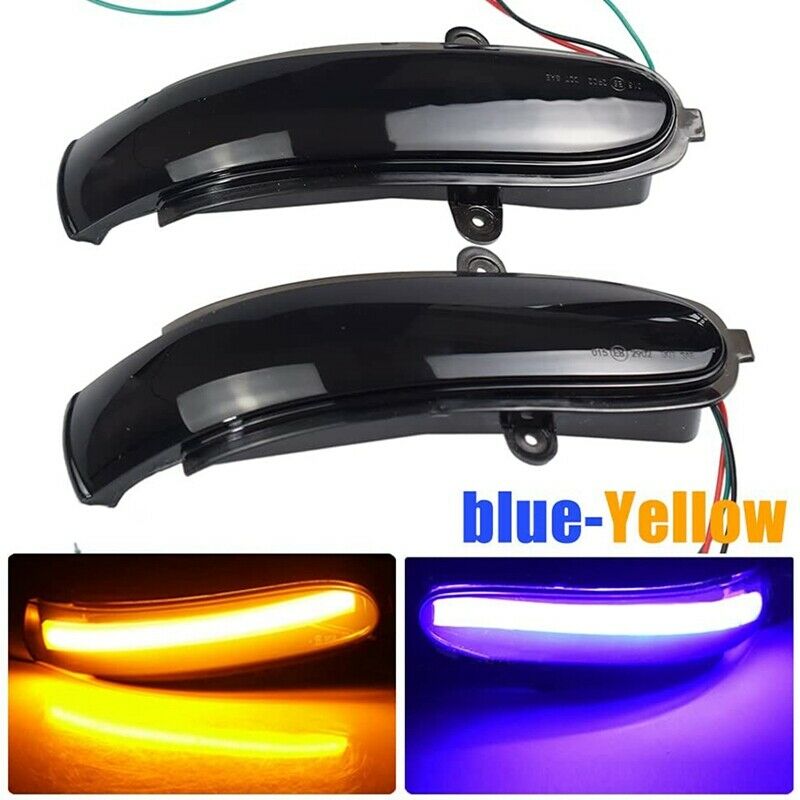 Blue&Yellow LED Dynamic Rearview Mirror Lights for Benz C Class W203 S203 CL20D5