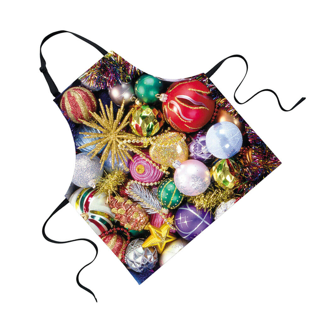 Chistmas Kitchen Apron with Pockets Ties Chef's Apron Cooking blinking