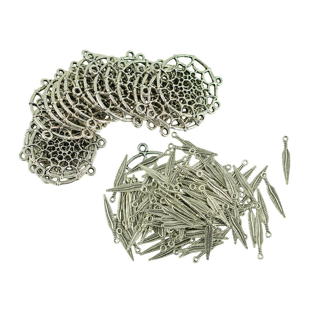 120pcs Dream catcher Charms Feather Pendant for DIY Key Chain Sweater Chain