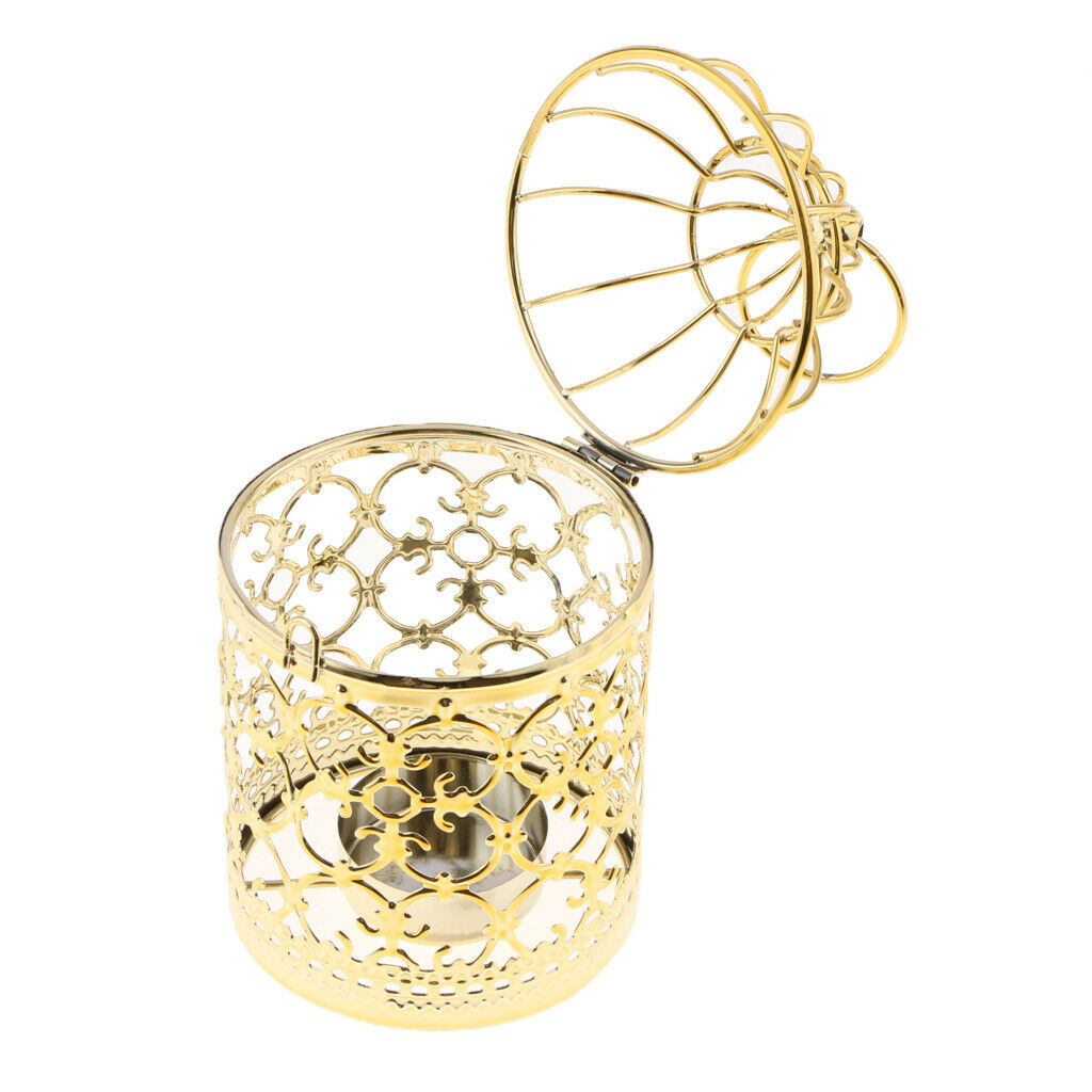 2pcs Birdcage Tealight Holder Metal Hollowed Candle Holder for Wedding Party