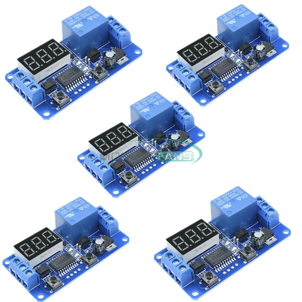 5PCS Digital DC12V  LED Display Delay Timer Control Switch Module PLC Automation