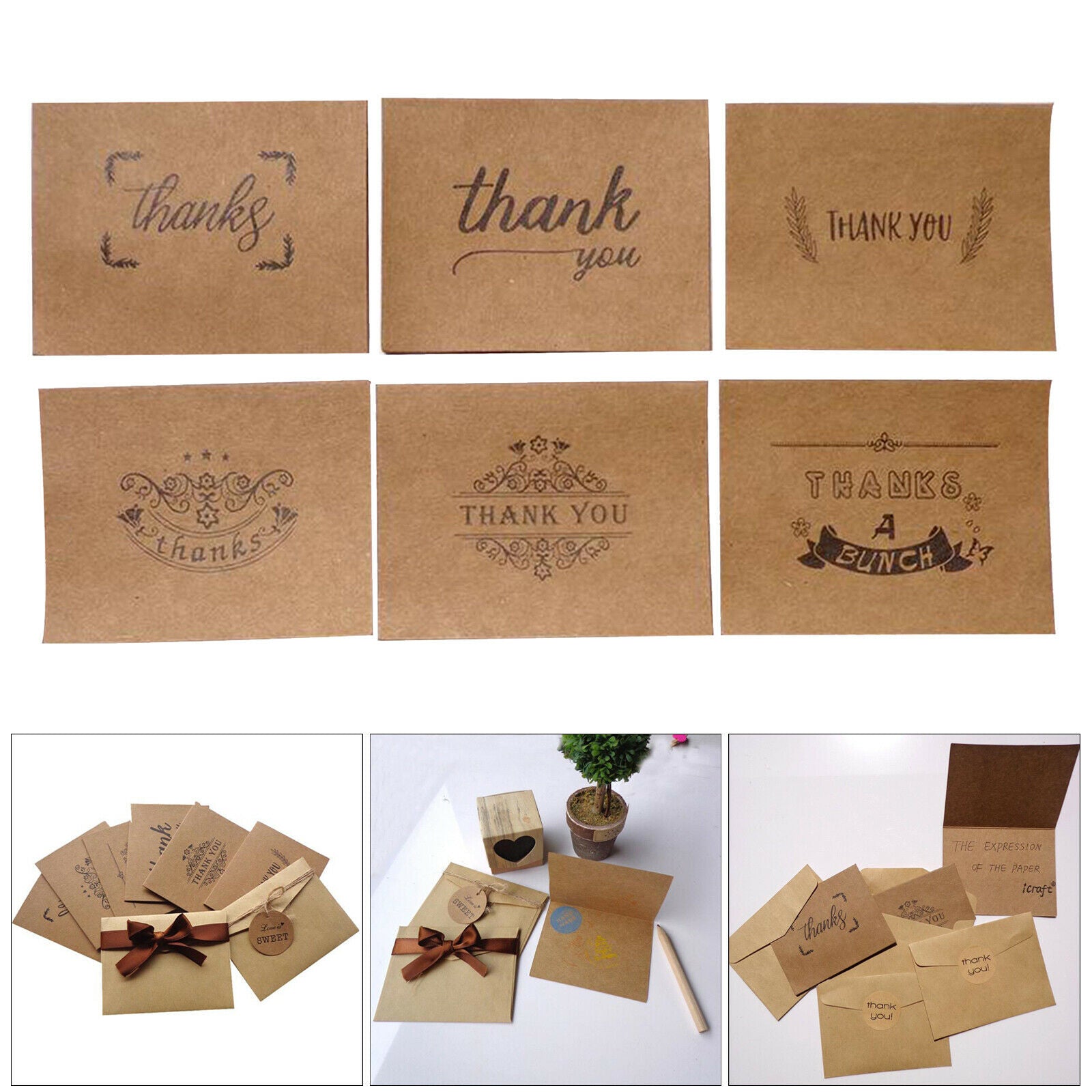 4 x 6 Inches Thank You Cards 6 Designs for Wedding DIY Cards Invitation