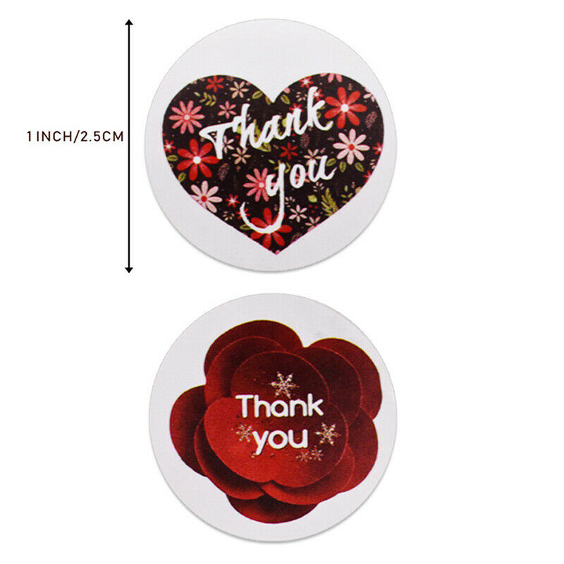 500pcs/roll heart Thank you stickers seal labels scrapbooking for gifts s.l8