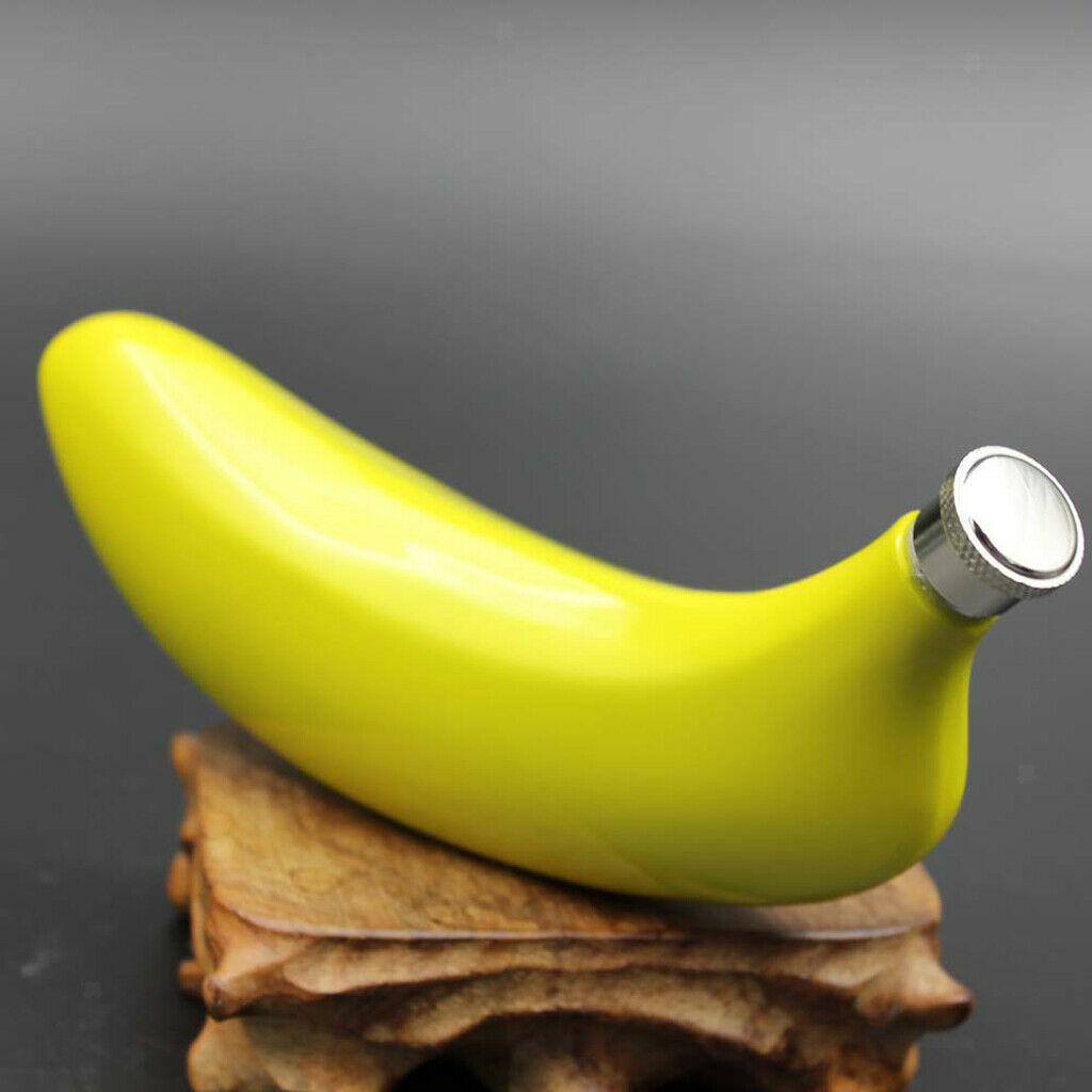 2pcs Cute Banana Hip Flask 150ml Portable Stainless Steel Alcohol Flagon Camping
