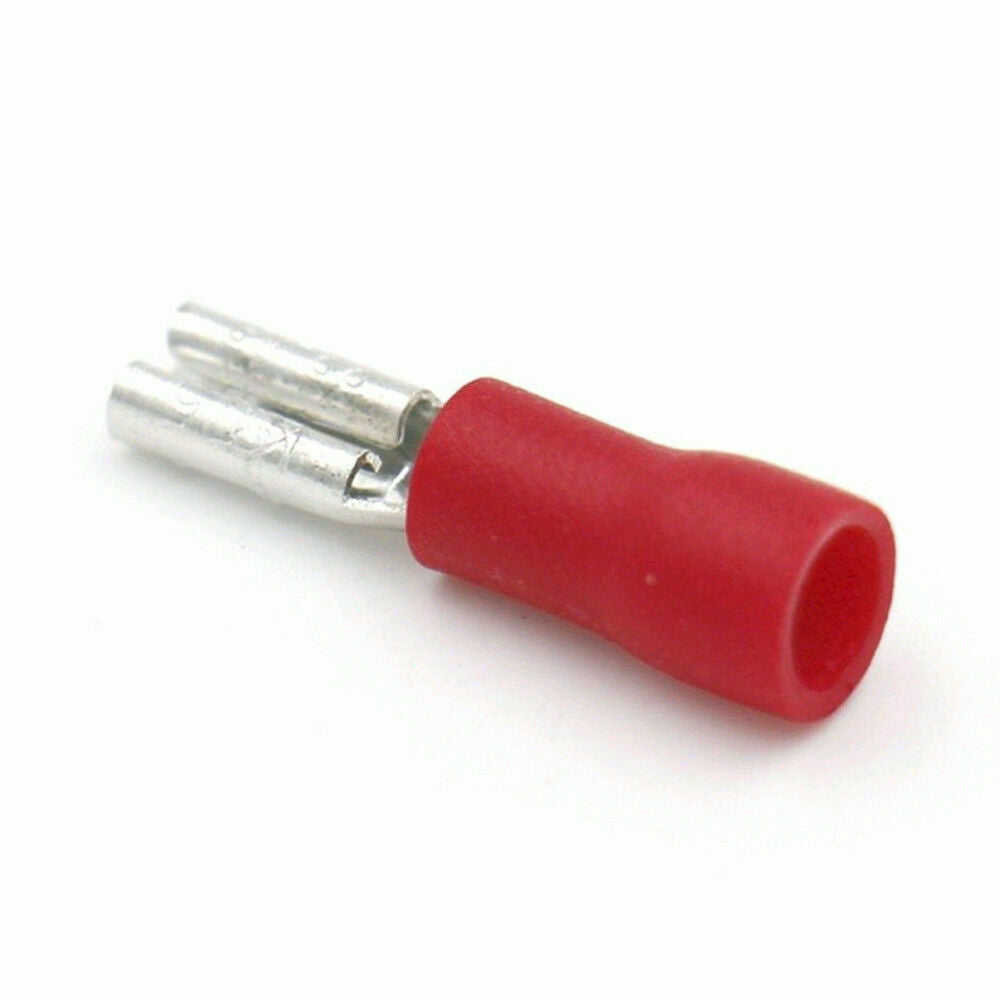 100Pcs Red FDD1.25-110  22-16 AWG Insulated Female Spade Wire Crimp Terminal