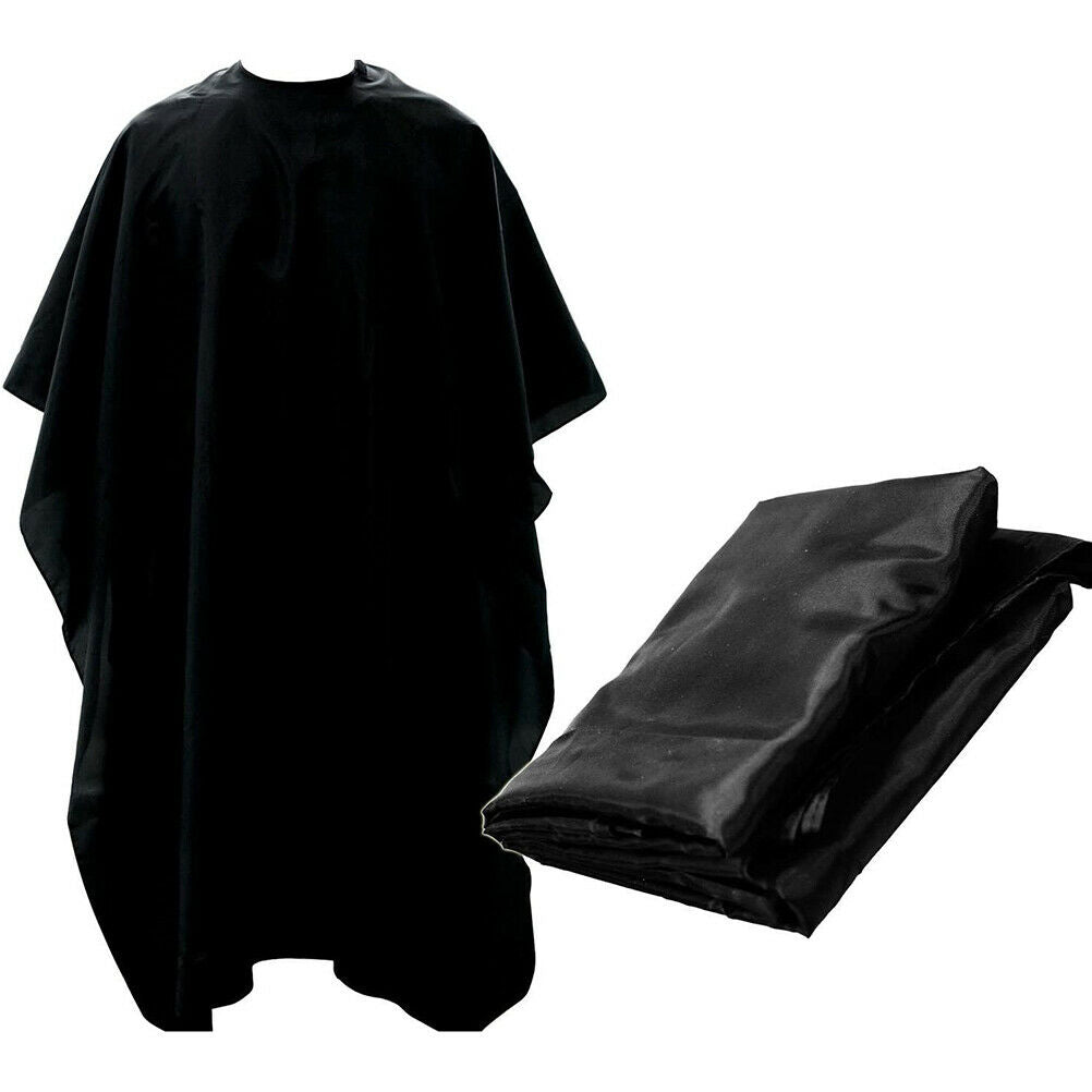Black Hairdressing Gown Unisex Hair Cutting Gown Washable Barber Cape Salon Cape