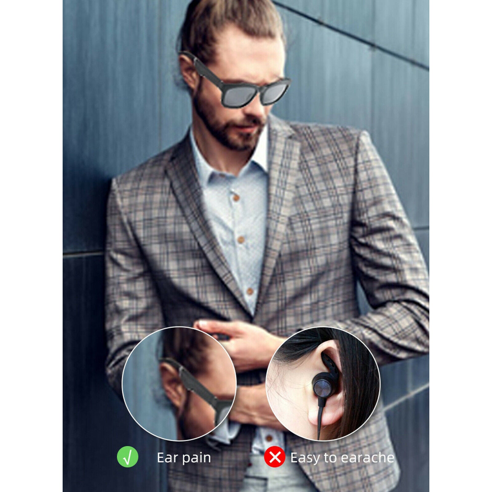 Stylish Audio Eyeglasses Smart Bluetooth Open Ear Headset Glasses Durable