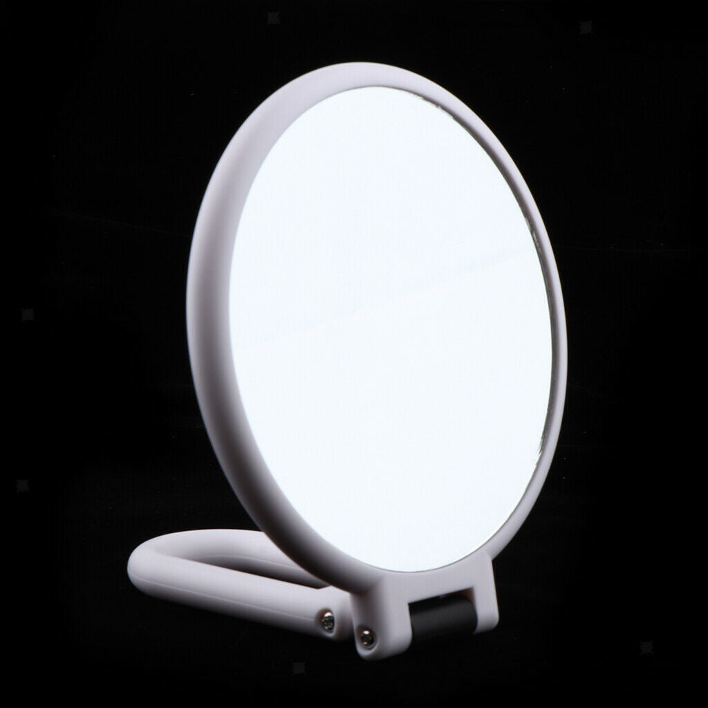 2x Round Handheld Dual Side Makeup Mirror Magnifying Mirror w/ Hanger X10 X5
