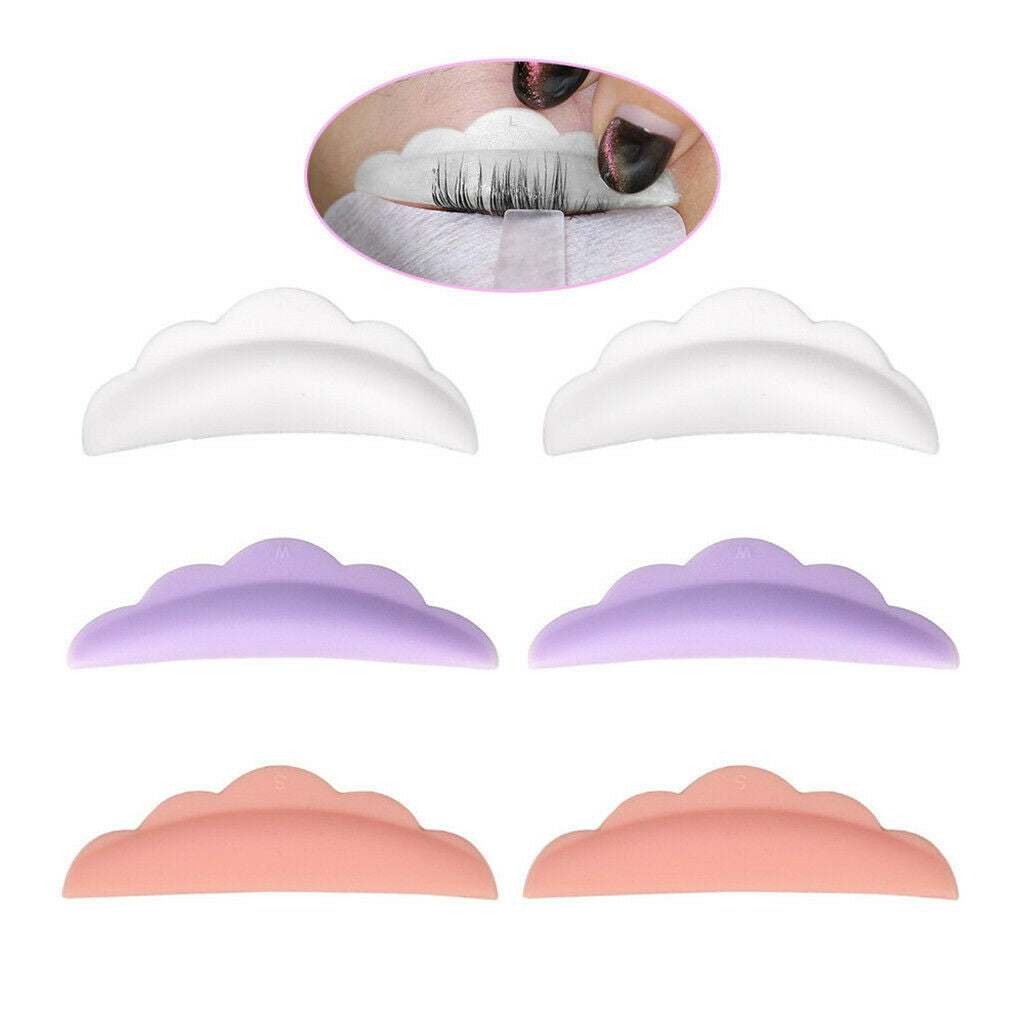 3 Pairs 3 Sizes Non-toxic Silicone Eyelashes Perming Curler Shield Pads Set